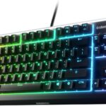 SteelSeries Apex 3 TKL RGB Gaming Keyboard – Tenkeyless Compact Form Factor – 8-Zone RGB Illumination – IP32 Water & Dust Resistant – Whisper Quiet Gaming Switch – Gaming Grade Anti-Ghosting,Black