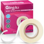 Double Sided Tape for Clothes, Extra Strength All Day Adhesive Clothing Tape, Versatile Fashion Tape for Fabric, Dress, Cloth, Hemming, No Residue, Gentle on Skin & Body, Transparent Tape.