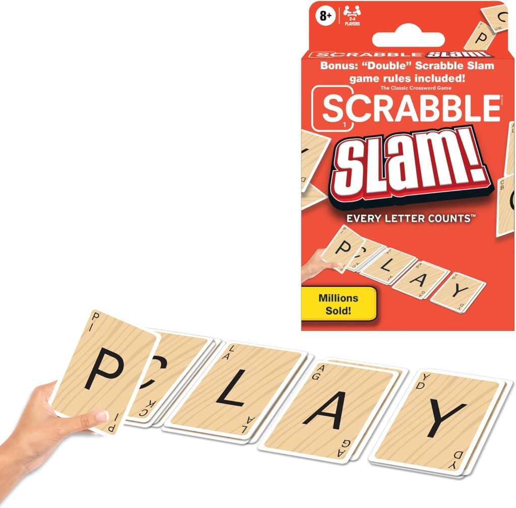 Scrabble Slam Card Game The Original 2000’s Mega Hit, Fast-Paced Card Game Version of Scrabble, for 2 to 4 Players, Ages 8+
