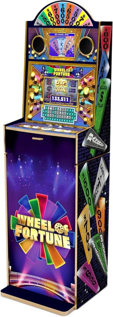 Arcade1Up Wheel of Fortune Casinocade Deluxe Home Arcade Machine, 63.4-Inch Tall – 4 Premium Casino Games, 20 Unlockable Built-In Titles, Dual LCD Screens & Speakers, WiFi-Enabled
