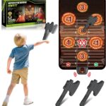 Axe Throwing Target Game Set, Electronic Scoring Throwing Game Toys Gifts for Kids Age of 3-10+ Years Old Boys & Girls, Backyard Indoor & Outdoor Yard Carnival Sport Party Play Game