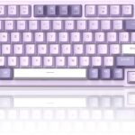 MageGee SKY81 75% Mechanical Gaming Keyboard, Gasket Hot Swappable Wired Custom Creamy Keyboard with 5-Layer Sound Dampening, Knob Control, RGB Backlit, NKRO for Win/Mac (Violet, Violet Switch)