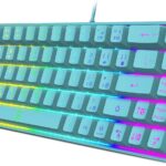 Snpurdiri 60% Membrane Gaming Keyboard,RGB Compact Wired Small Keyboard, Strong Mechanical Feel for PC/Mac Gamer, Typist, Travel, Easy to Carry on Business Trip(68 Keys,Blue)