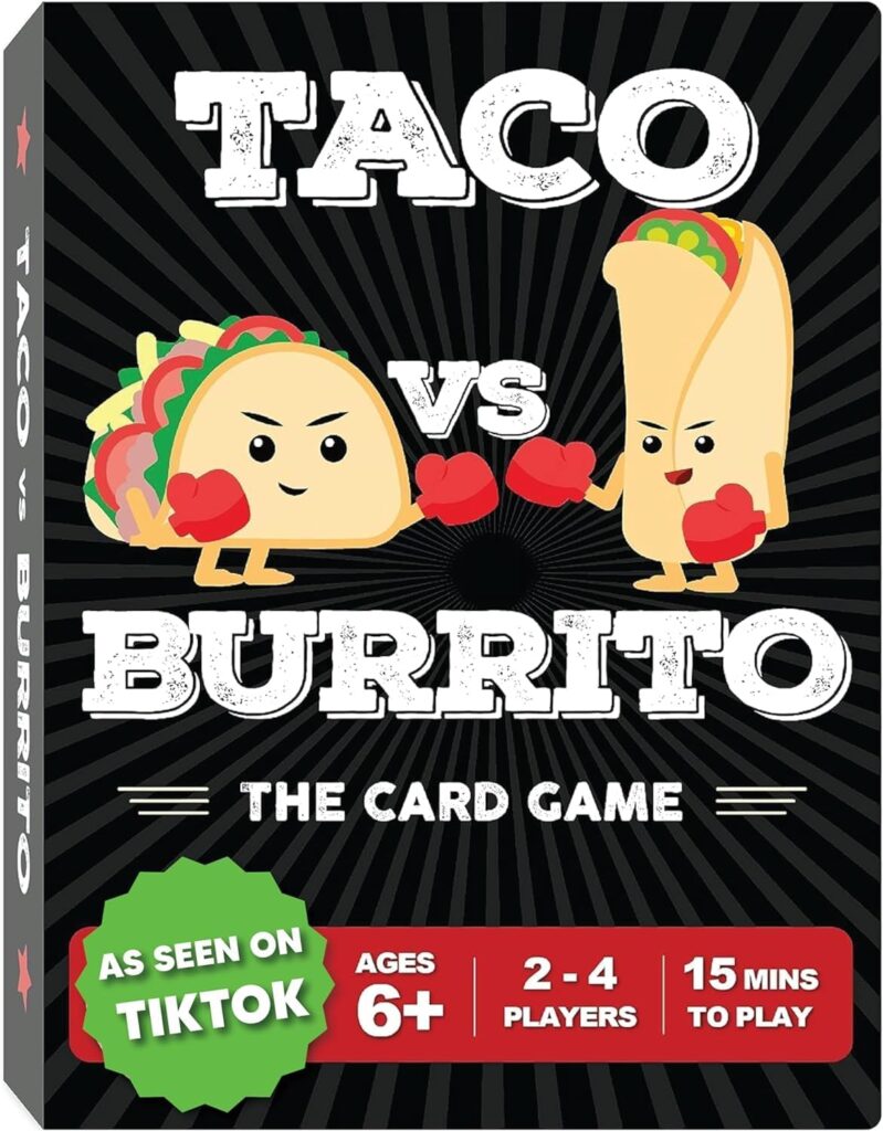 Taco vs Burrito – The Wildly Popular Surprisingly Strategic Card Game Created by a 7 Year Old – 5 Ways to Play – a Family-Friendly Party Game for Kids, Teens & Adults