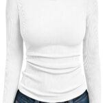 AUTOMET Women’s Long Sleeve Blouses Shirts with Ribbed Knit Work Office Basic Tops