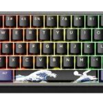 x XVX 60% Percent Keyboard with Strap, H61 Wired Aluminum Gaming Keyboard, Hot Swappable, Kanagawa Anime PBT Keycaps, RGB Backlit, Cherry Profile, Sound Absorbing Pads, Creamy Linear Switch