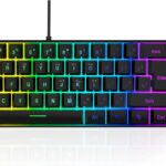 DGG 60% Gaming Keyboard and Mouse Combo, Small Keyboard and Mouse Set, Mini Gaming Keyboard 61 Keys True RGB Mechanical Feeling Keyboard Mouse Combo for Computer PC Gamer