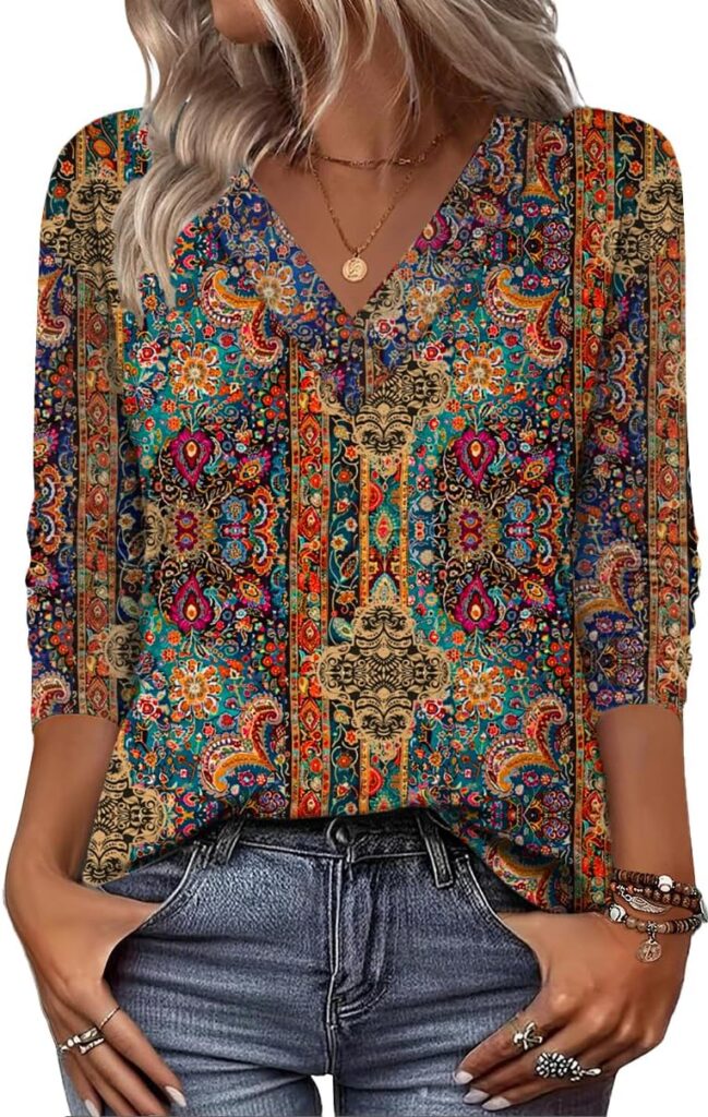 Zeagoo Women Long Sleeve Tops Dressy Casual V Neck Tshirts Basics Tee 2025 Fall Trendy Clothes