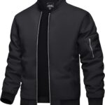 TACVASEN Men’s Bomber Jacket Lightweight Casual Spring Fall Windbreaker Zip Up Coat with Pocket