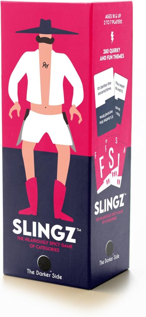 Slingz – The Quick and Hilariously Spicy Categories Card Game | 2-7 Players | for Adults, College Students, Game Nights, Parties and More | by The Darker Side Games