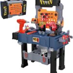 MUGEYMYD Kids Tool Bench Set with Electric Drill and Realistic Tool, Pretend Play Construction Workbench Toys for Toddlers, Build a Kids Tool Workshop Set for Boys and Girls, Ages 3-8.