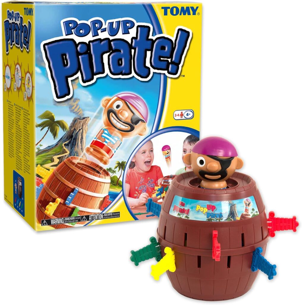 TOMY Pop Up Pirate Board Game – Interactive Kids and Toddler Activities for Family Game Night – Girls and Boys Toys – 2-4 Players – Ages 4 Years and Up