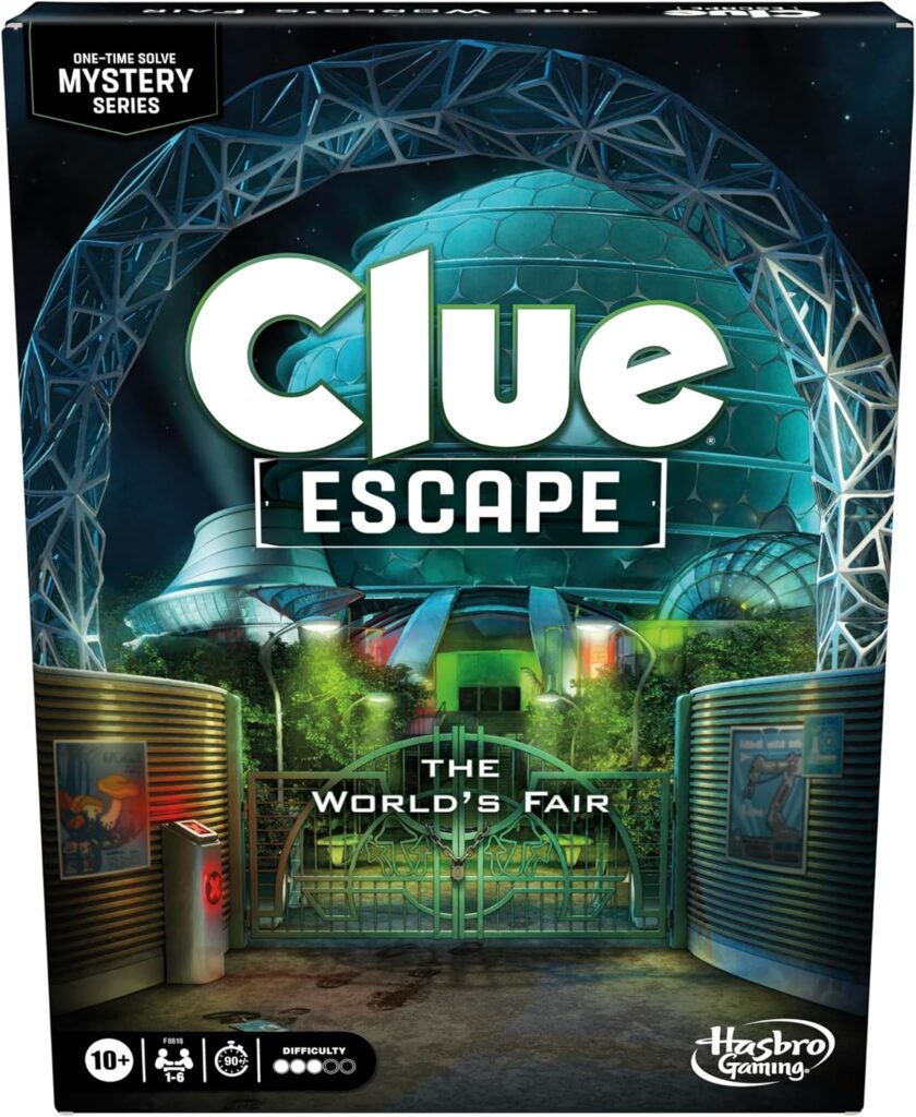 Clue Escape: The World’s Fair Board Game | Escape Room 1-Time Solve Mystery Games | Ages 10+ | 1 to 6 Players | 90 – 120 Mins.| Family Games