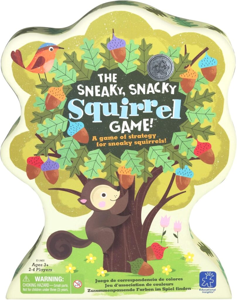 Educational Insights The Sneaky, Snacky Squirrel Game – Cute Preschool Board Games for Kids, Toddler Fine Motor Skills, Color Matching Kids Games and Fun Gifts for Girls & Boys Ages 3+