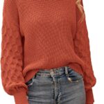 PRETTYGARDEN Women’s Fall 2025 Pullover Sweater Casual Long Sleeve Loose Chunky Knit Tops Blouse Winter Fashion Clothing