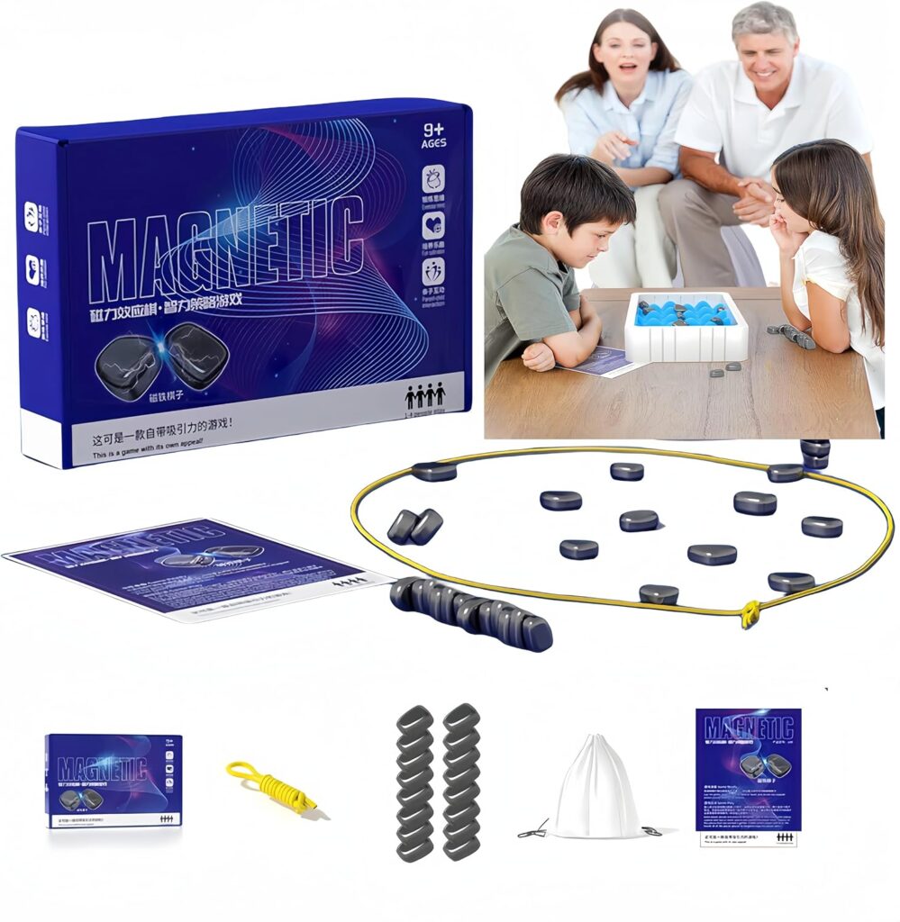 2024 New Portable, Magnetic Chess Game, Intellectual Battle Game, Strategy Game for Children and Adults, Fun Family Party,Multiplayer Magnetic Board Game,Fun Puzzle Gift(Set B)