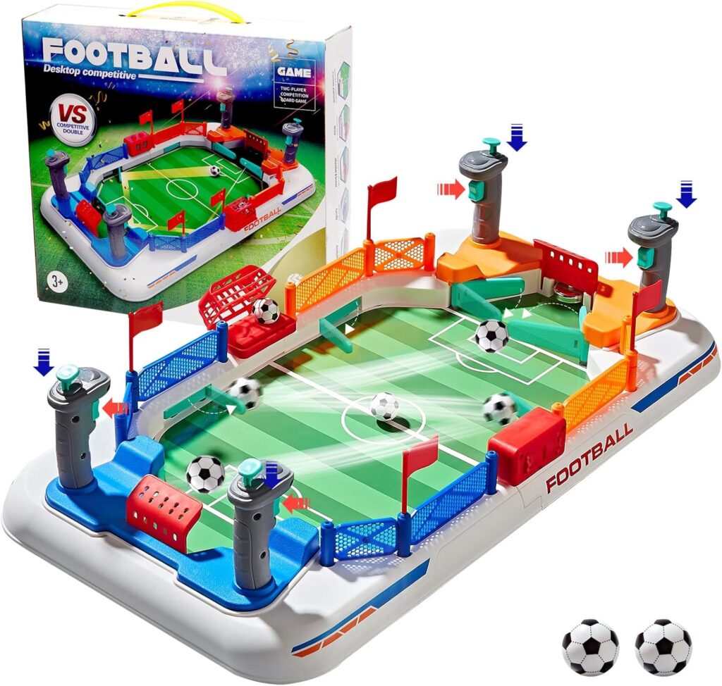 COUOMOXA Soccer Board Game for Kids: Mini Foosball Table Game – Interaction Soccer Toys for 3 4 5 6 7 8-12 Year Old Indoor Family Playroom Party – Perfect Birthday Sports Gift for Boys Girls