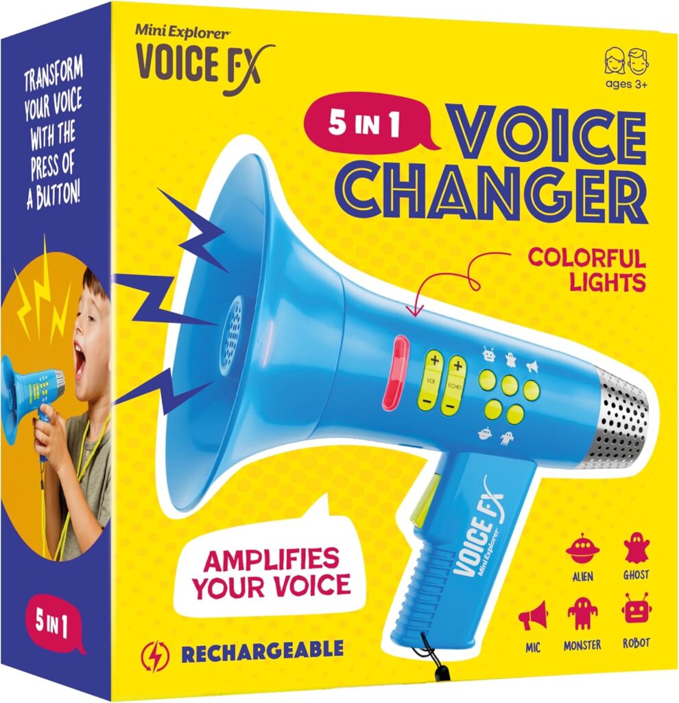 Voice Changer for Kids – Gifts for Kids – Voice Changing Device for Boys & Girls Ages 3-8+ Olds – Birthday Gifts for 3, 4, 5, 7, 8 Year Old Boy – Cool Outdoor Toys Gift Ideas for Kid, Toddler