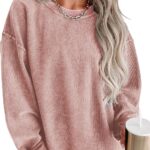 Women’s Casual Corduroy Sweatshirts 2025 – Comfortable Long Sleeve Crewneck Pullovers for Fall and Winter