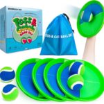 EVERICH Upgraded Toss and Catch Ball Game Set, Outdoor Games for Kids Outdoor Toys Yard Games, Beach Pool Toys for Adults Family 4 Paddles 4 Balls, Great Gifts for Boys Girls 3 4 5 6 7 8-12 Years Old