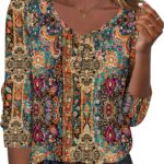 Zeagoo Women Tops Loose Fit Long Sleeve V Neck T Shirts Business Casual Blouses Dressy Fall Fashion Work Clothes