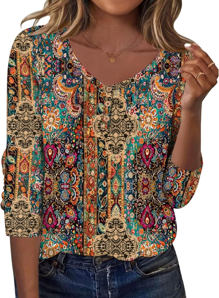 Zeagoo Women Tops Loose Fit Long Sleeve V Neck T Shirts Business Casual Blouses Dressy Fall Fashion Work Clothes