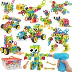 199PCS Building Blocks STEM Toys for 3 4 5 6 7 8+ Year Old Boy Girl Birthday Gifts Preschool Educational Building Toys for Kids Ages 3-5 4-8 5-7 6-8 Erector Sets Stem Kits Activities Creative Games