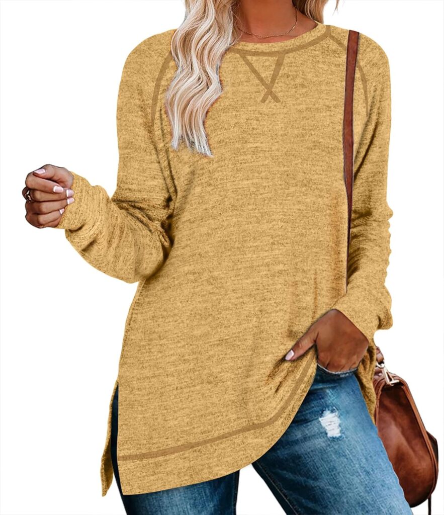 Aokosor Tunic Tops for Women 2025 Long Sleeve Shirts for Leggings Loose Fit Sweaters