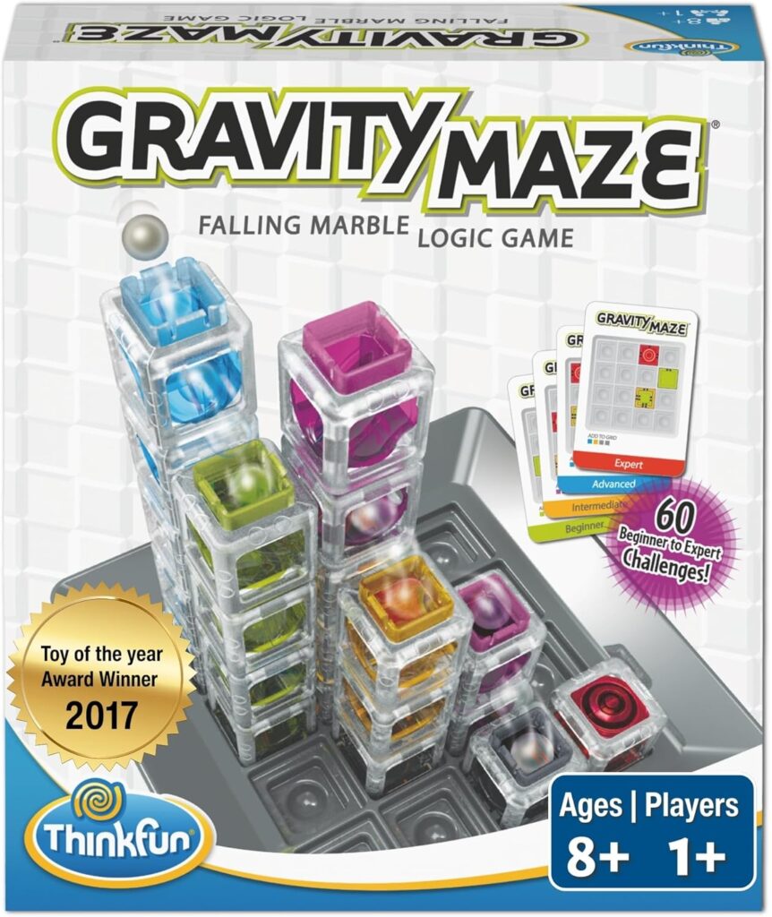 ThinkFun Gravity Maze – Falling Marble Logic Game – Challenging STEM Toy for Kids 8-12 – Gravity Marble Maze – Brain-Building Fun – Educational Gift – Boosts Critical Thinking & Problem Solving