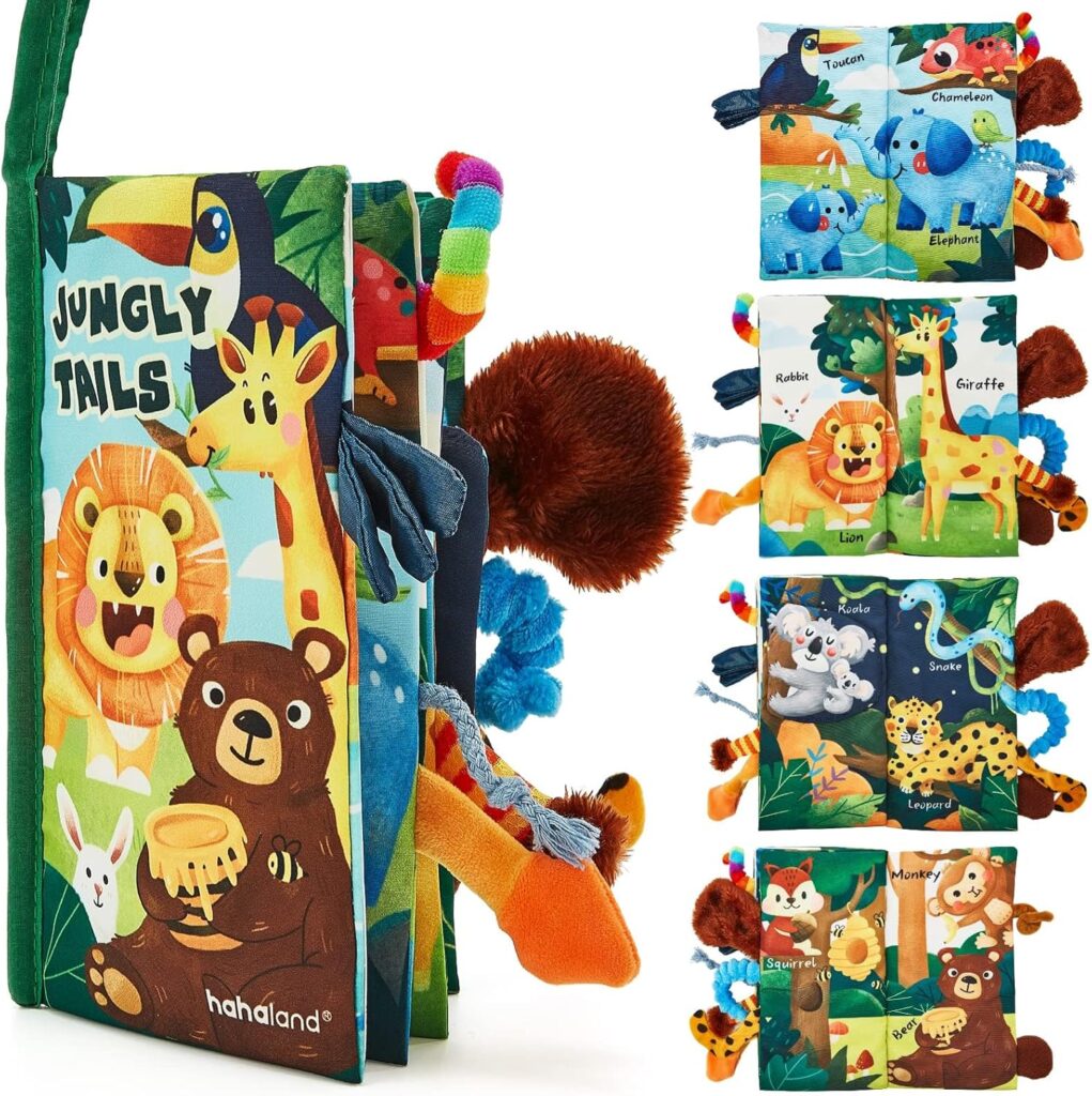 hahaland Baby Books 0-6 Months,Infant Tummy Time Toy Sensory Toys 6 to 12 Months Touch Feel Book Travel Toy Gifts for Boy Girl 0-3 Month Baby Shower Christmas Birthday Gifts Stocking Stuffers (Single)