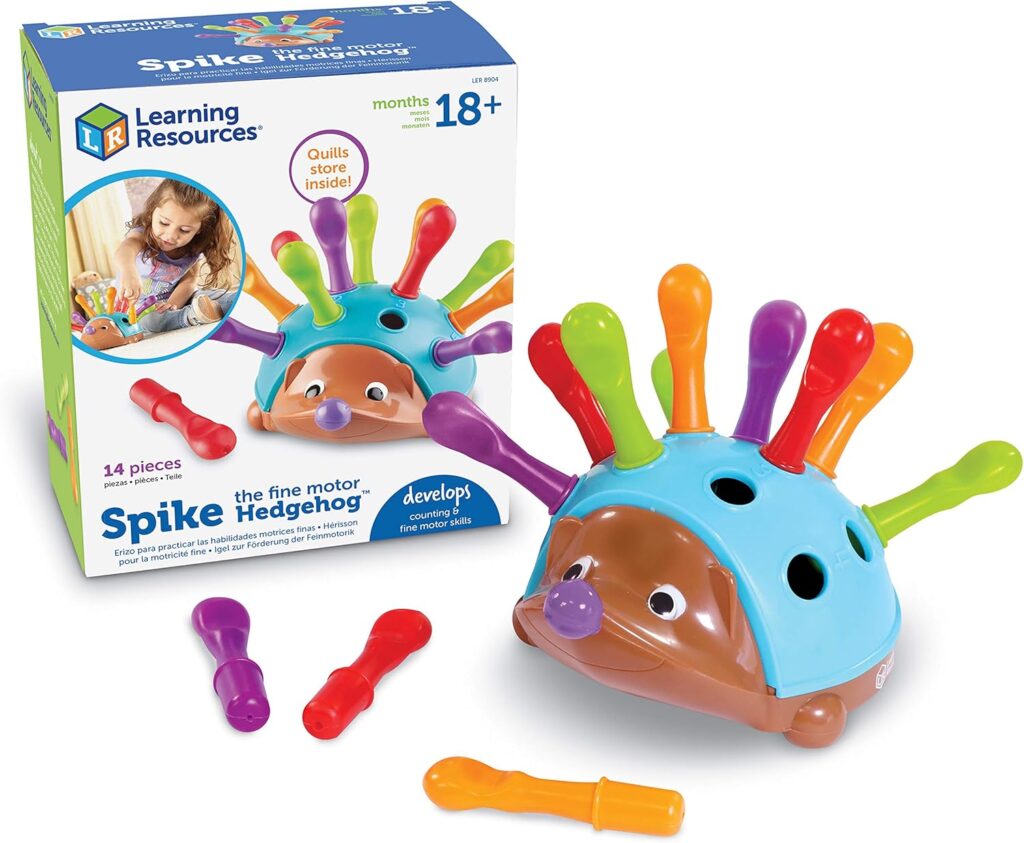 Learning Resources Spike The Fine Motor Hedgehog – Toddler Montessori Toys, Stacking Shape, Gifts For Boys And Girls, Sorting And Matching Skill Activities, Educational Games, Kindergarten