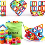 Coodoo Upgraded Magnetic Blocks Tough Tiles STEM Toys for 3+ Year Old Boys and Girls Learning by Playing Games for Toddlers Kids, Compatible with Major Brands Building Blocks – Starter Set
