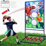 Football Toss Game with 4 Inflatable Balls, Football Throwing Target Games for Boys 8-12, Sports and Outdoors Toys for Kids Ages 3+