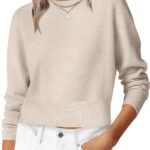 ANRABESS Women’s Long Sleeve Sweaters Cropped Crew Neck Business Casual Light Weight Sweater Tops Fall Fashion Clothes 2025