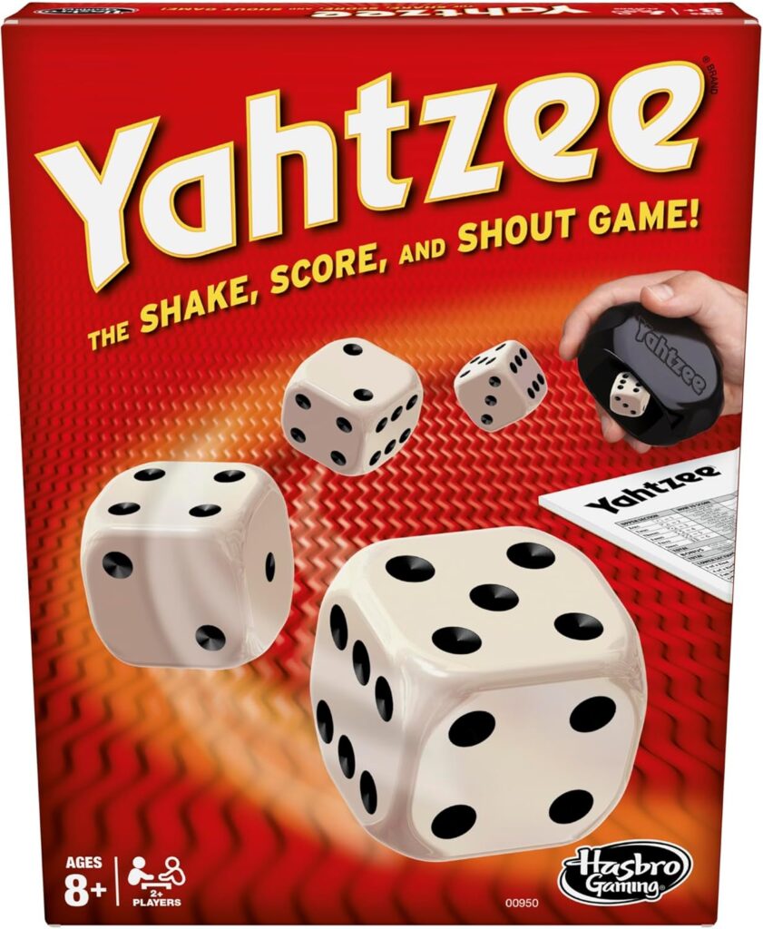 Hasbro Gaming Yahtzee Game, Fast-Playing Dice Games for Kids, Teens, and Adults, Strategy Games, Family Games for Kids, 2 or More Players, Ages 8 and Up