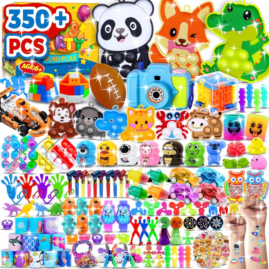 350 PCS Party Favors for Kids, Fidget Toys Bulk, Easter Eggs Fillers, Treasure Box Toy for Classroom Prizes, Goodie Bags Stuffers Birthday Carnival Prize, Pinata Filler Stuffers