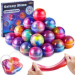 JOYIN Slime Party Favors, 24 Pack Galaxy Slime Ball – Stretchy, Non-Sticky, Mess-Free, Stress Relief, and Safe – Toys for Girls and Boys – Classroom Reward, Party Supplies