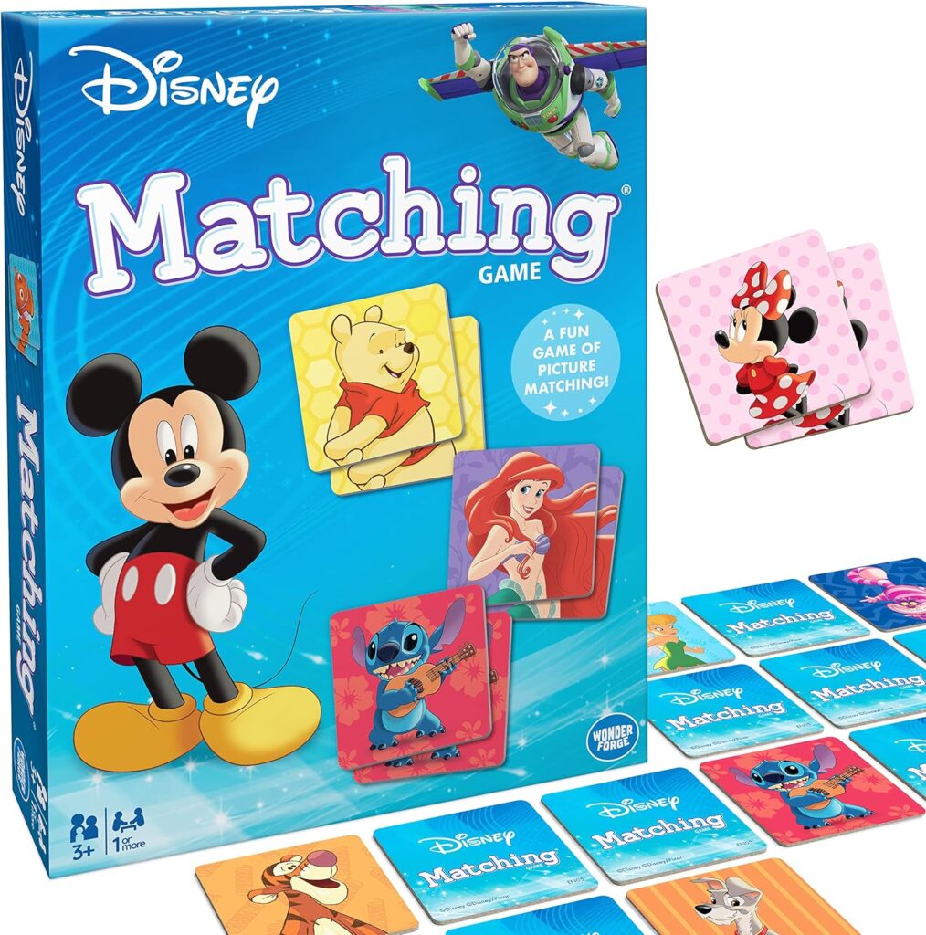 Wonder Forge Disney Matching Game – Fun Memory Game for Boys & Girls Ages 3 and Older – Featuring Classic Disney Characters – Preschool Learning Toy