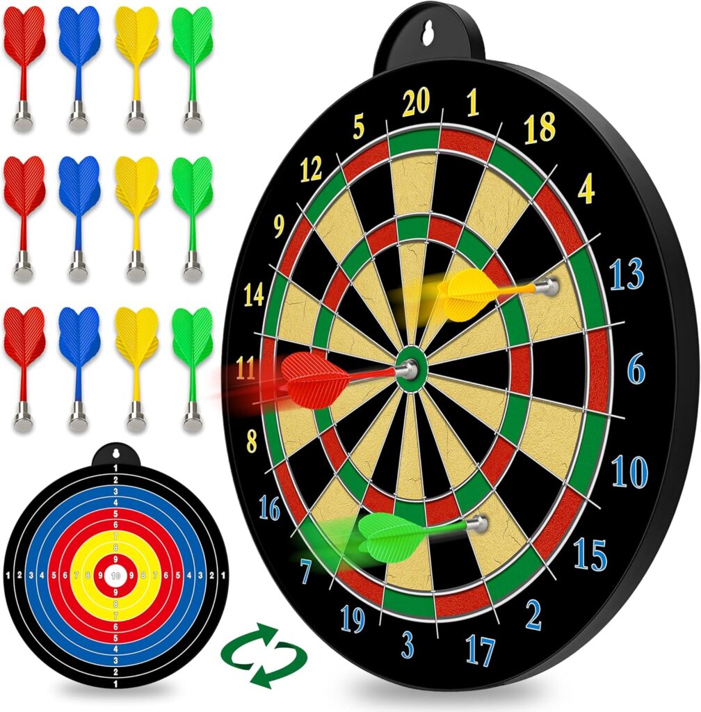 Magnetic Dart Board – 12pcs Magnetic Darts – Excellent Indoor Game and Party Games – Gifts for 5 6 7 8 9 10 11 12 Year Old Boy Kids